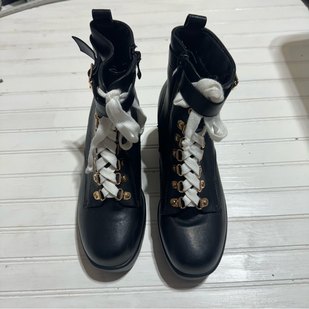 Nasty gal combat boots size 4, Wednesday Addams inspired